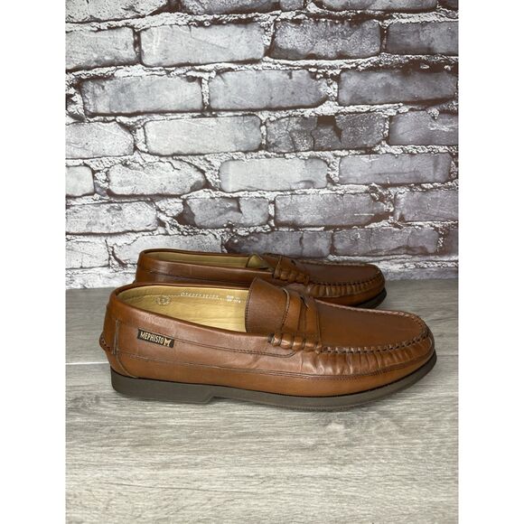 Mephisto Spinnaker Brown Leather Penny Loafers Casual Shoes Men Sz 11.5M US/45EU - Picture 1 of 16